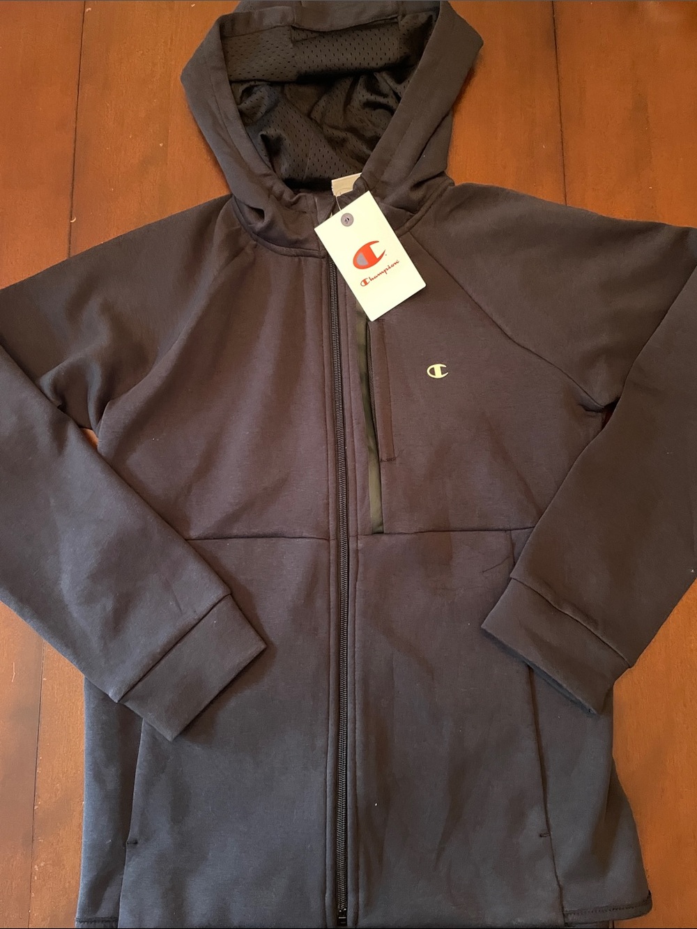 Champion Kids Full-Zip Hooded Jacket in Black